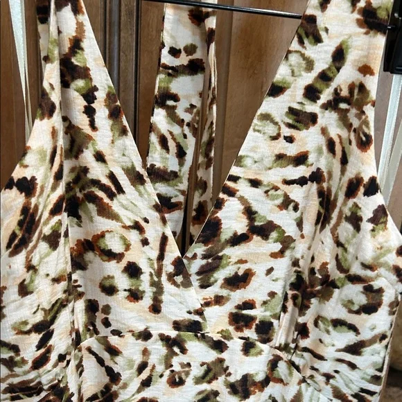 Monteau Animal Print Maxi Dress - Cream and Black - Picture 8 of 8